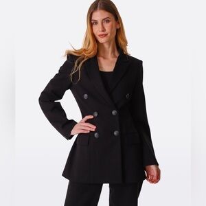Rag & Bone Womens Warren Ponte Black Relaxed Fit Double-Breasted Blazer NWOT
